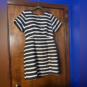 H&M Women's Navy and White Striped Casual Dress